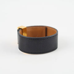 Hermes Collier de Chien 24 Lizard Black Bracelet T2