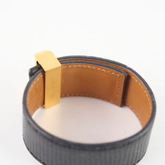 Hermes Collier de Chien 24 Lizard Black Bracelet T2