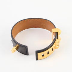 Hermes Collier de Chien 24 Lizard Black Bracelet T2