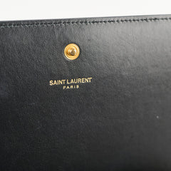 Saint Laurent Croc Embossed Wallet on Chain