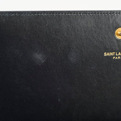 Saint Laurent Croc Embossed Wallet on Chain