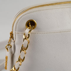 Chanel Vintage Shoulder Bag Caviar White (4 series)