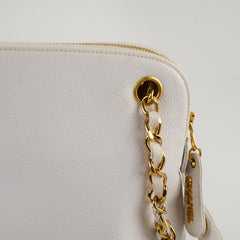 Chanel Vintage Shoulder Bag Caviar White (4 series)