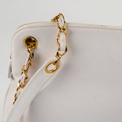 Chanel Vintage Shoulder Bag Caviar White (4 series)