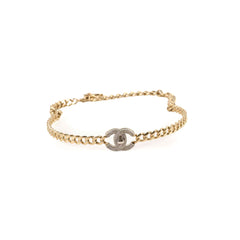Chanel Choker CC Logo Light Gold Costume Jewellery