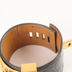 Hermes Collier De Chien T2 Croc Black Bracelet