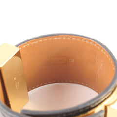 Hermes Collier De Chien T2 Croc Black Bracelet