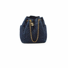 Chanel Dark Denim Bucket Shoulder Bag
