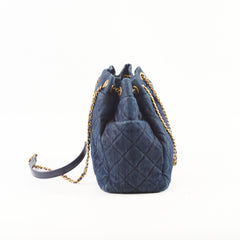 Chanel Dark Denim Bucket Shoulder Bag