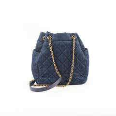 Chanel Dark Denim Bucket Shoulder Bag