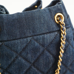 Chanel Dark Denim Bucket Shoulder Bag