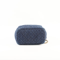 Chanel Dark Denim Bucket Shoulder Bag