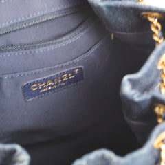 Chanel Dark Denim Bucket Shoulder Bag