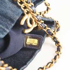 Chanel Dark Denim Bucket Shoulder Bag