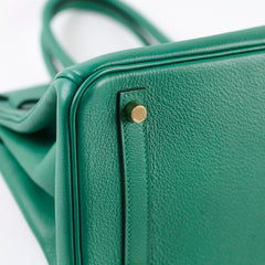 Hermes Birkin 30 Vert Vertigo GHW Evercolor C Stamp