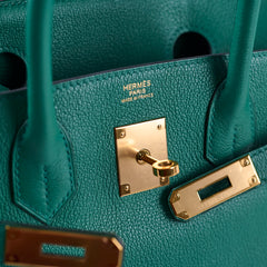 Hermes Birkin 30 Vert Vertigo GHW Evercolor C Stamp