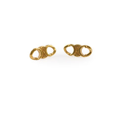 Celine Triomphe Gourmette Gold Studs