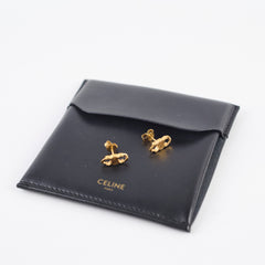 Celine Triomphe Gourmette Gold Studs