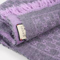 Gucci GG Supreme Wool Scarf Purple