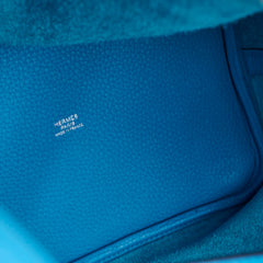 Hermes Picotin Lock 22 Eclat Blue frida/Rose mexico Y Stamp