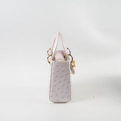 Christian Dior Mini Lady Dior Pearlly White Ostritch