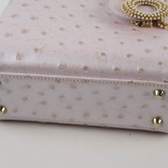 Christian Dior Mini Lady Dior Pearlly White Ostritch