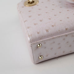 Christian Dior Mini Lady Dior Pearlly White Ostritch