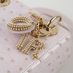 Christian Dior Mini Lady Dior Pearlly White Ostritch