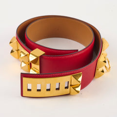 Hermes Collier de Chien 50 Red 85cm