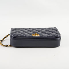 Chanel Nailed CC Full Flap Navy Flap Bag