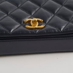 Chanel Nailed CC Full Flap Navy Flap Bag
