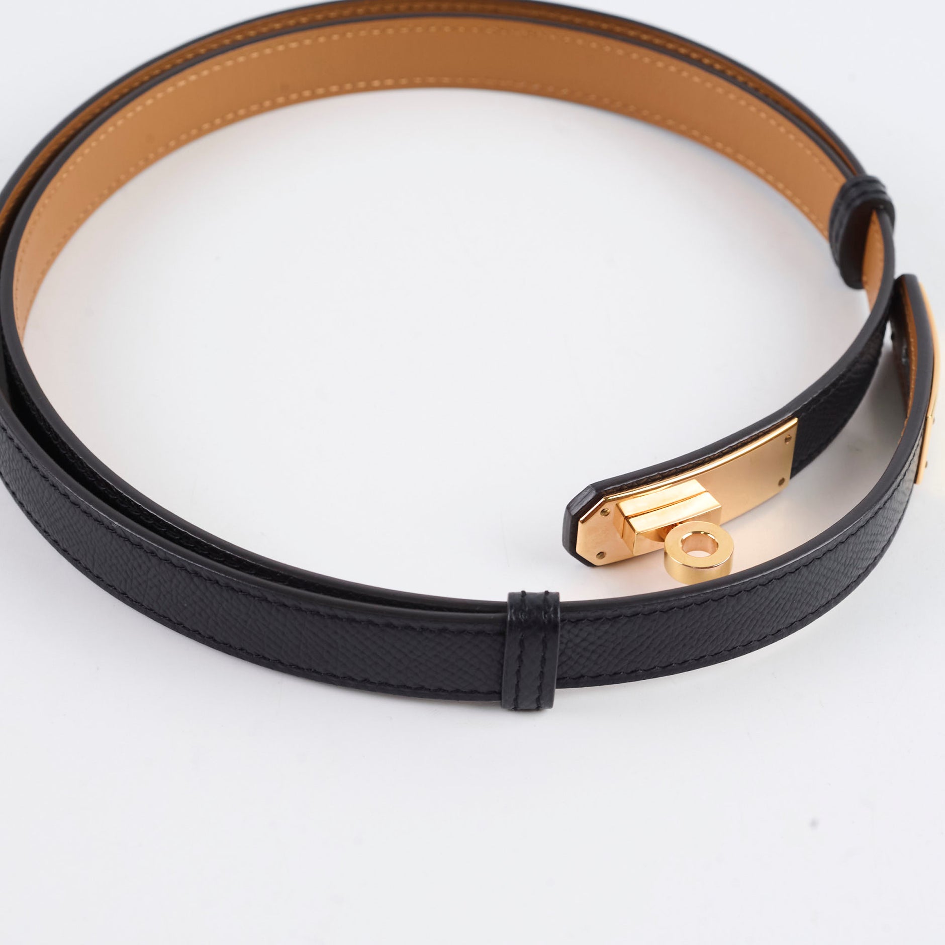 Hermes Gamma Reversible Belt 75cm Noir/Etoupe