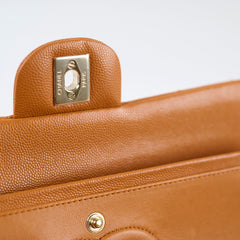 Chanel Medium Classic Flap Caramel Brown Caviar Light Gold HW