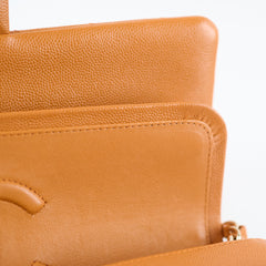 Chanel Medium Classic Flap Caramel Brown Caviar Light Gold HW