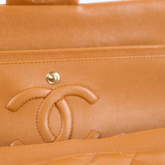 Chanel Medium Classic Flap Caramel Brown Caviar Light Gold HW