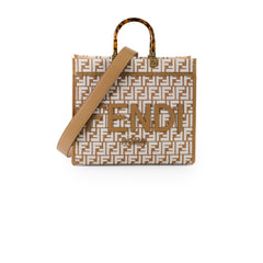 Fendi Sunshine Medium Rafia Beige / White