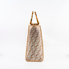 Fendi Sunshine Medium Rafia Beige / White