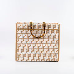 Fendi Sunshine Medium Rafia Beige / White