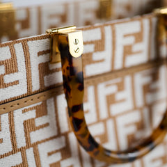 Fendi Sunshine Medium Rafia Beige / White