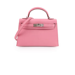 Hermes Mini Kelly Chevre Mysore Rose Confetti - Stamp Y