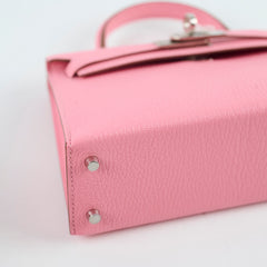 Hermes Mini Kelly Chevre Mysore Rose Confetti - Stamp Y