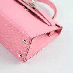 Hermes Mini Kelly Chevre Mysore Rose Confetti - Stamp Y