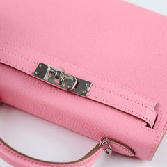Hermes Mini Kelly Chevre Mysore Rose Confetti - Stamp Y