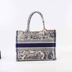 Christian Dior Book Tote Medium Blue