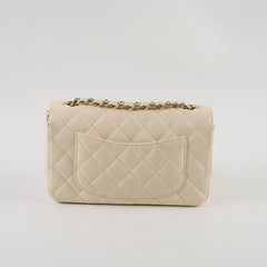 Chanel 17C Mini Rectangular Ivory Caviar Edge Stitching