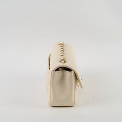 Chanel 17C Mini Rectangular Ivory Caviar Edge Stitching
