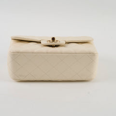Chanel 17C Mini Rectangular Ivory Caviar Edge Stitching