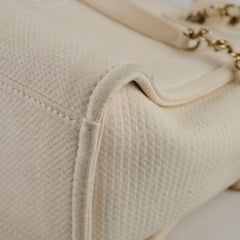 Chanel Small Deauville Shopping Tote Ivory Microchip