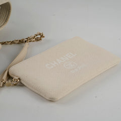 Chanel Small Deauville Shopping Tote Ivory Microchip