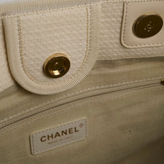 Chanel Small Deauville Shopping Tote Ivory Microchip